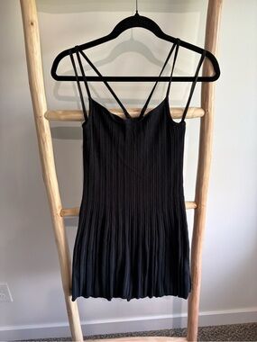 Abercrombie & Fitch Black Ribbed Strappy Dress